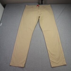 HUGO BOSS Pants Mens 34x32 Khaki Slim Straight Chino Stretch Dress Trousers